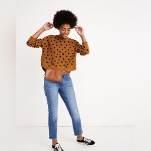 Madewell Painted Spots Pullover Sweater in Egyptian Gold - Size M